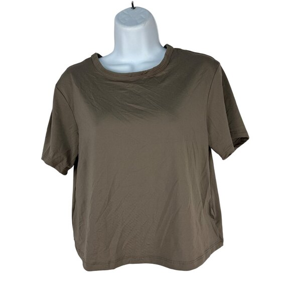 All In Motion Womens Relaxed Fit Crewneck T-Shirt Small Brown Moisture-Wicking - Picture 1 of 11